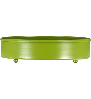 BRITISH COLOUR STANDARD - Small Round Metal Candle Platter - Olive