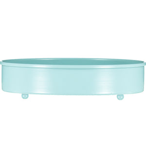 BRITISH COLOUR STANDARD - Small Round Metal Candle Platter - Sky Blue