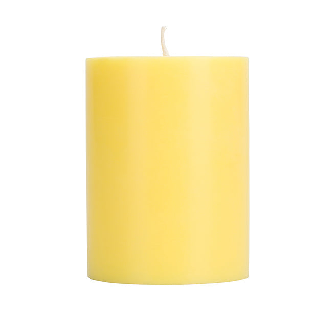 BRITISH COLOUR STANDARD - Primrose Yellow Eco Pillar Candle, 10cm