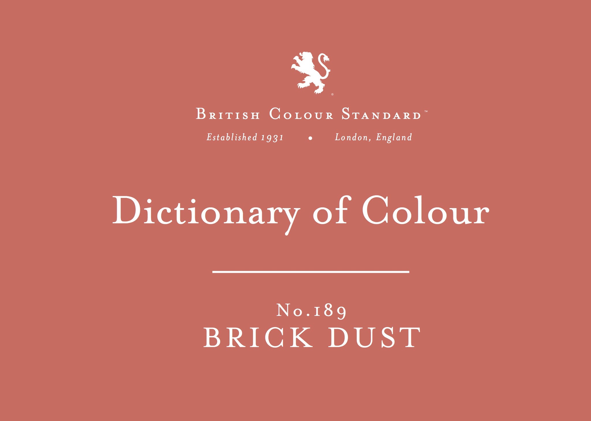 BRITISH COLOUR STANDARD - Brick Dust No.189