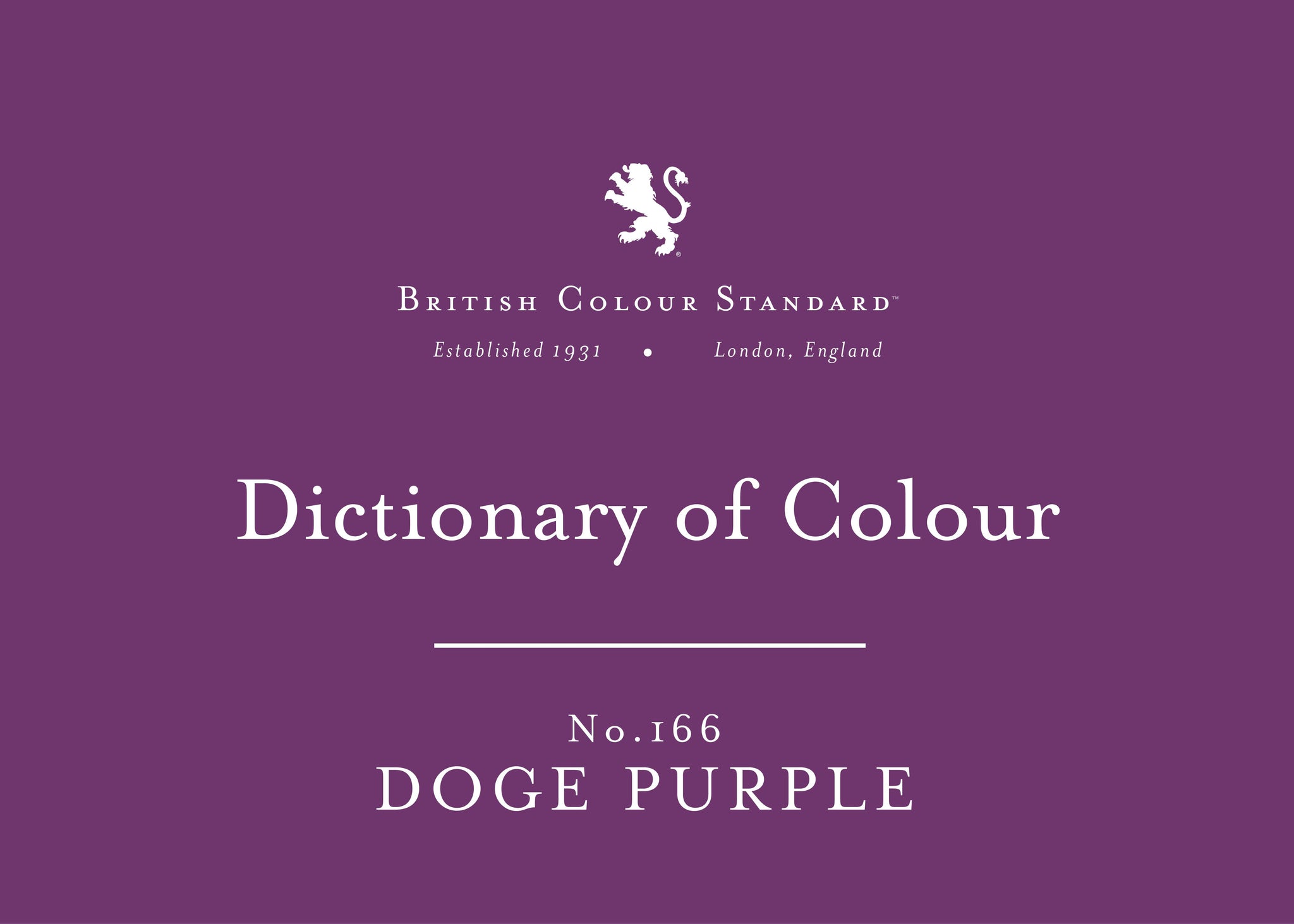 BRITISH COLOUR STANDARD - Doge Purple No.166