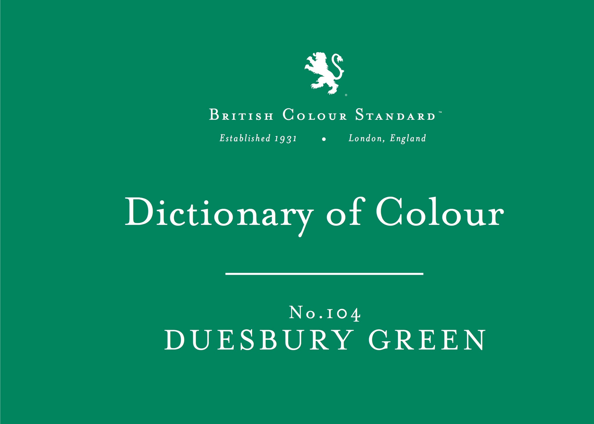 BRITISH COLOUR STANDARD - Duesbury Green No.104