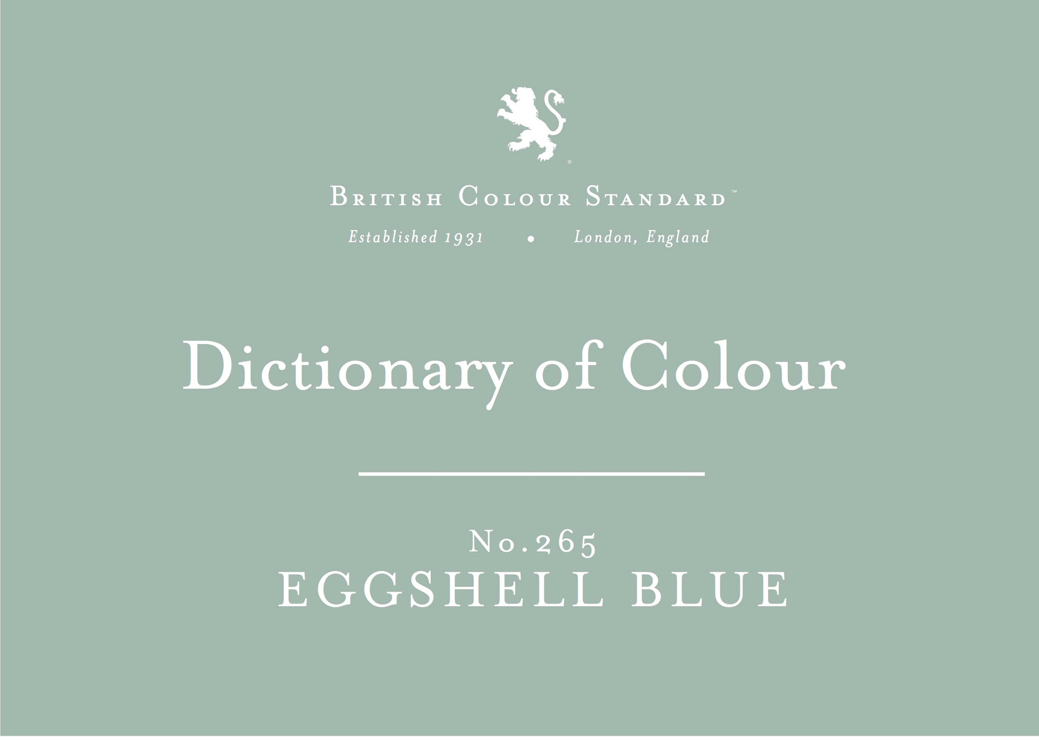 BRITISH COLOUR STANDARD - Eggshell Blue No. 265