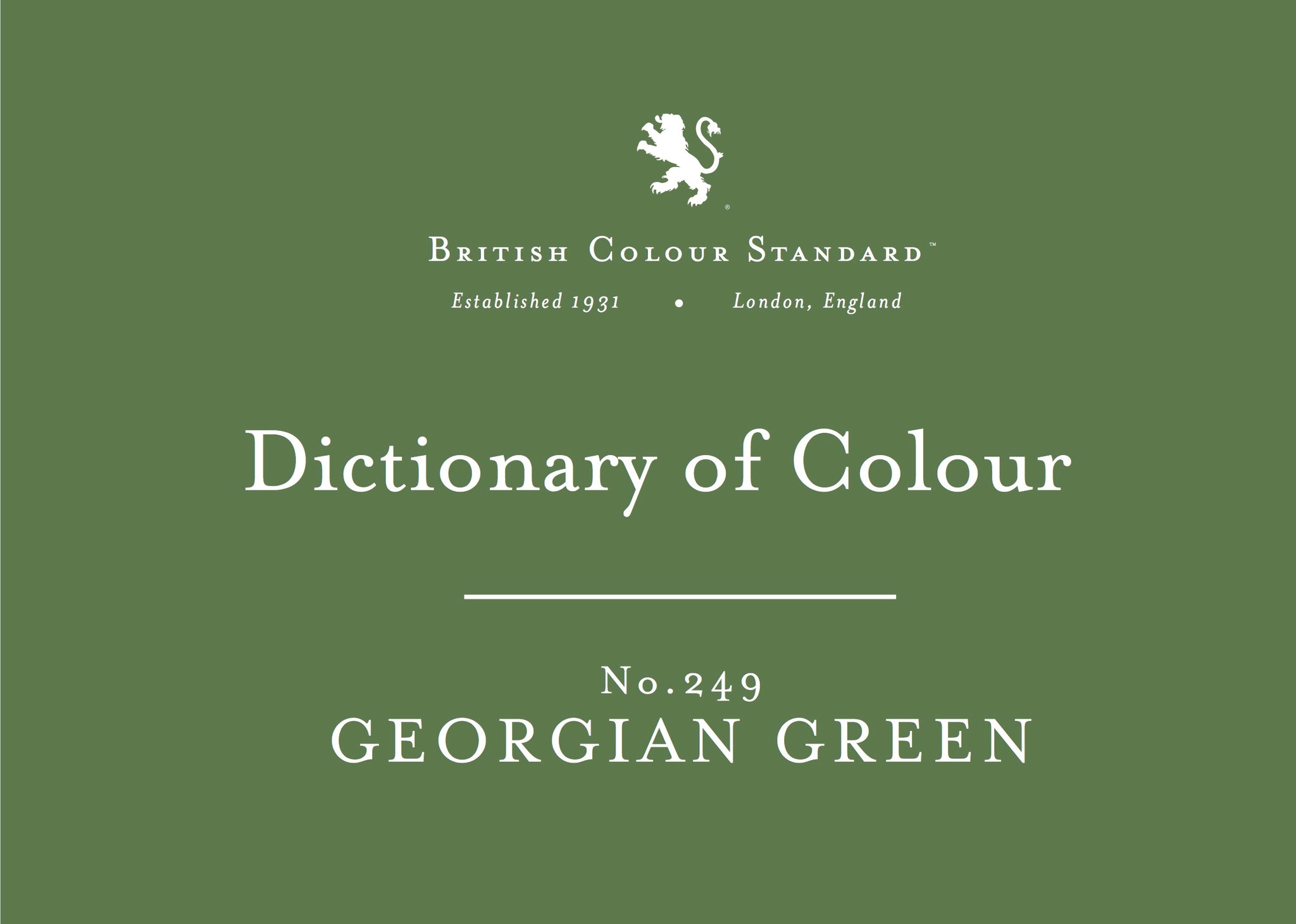 BRITISH COLOUR STANDARD - Georgian Green No. 249