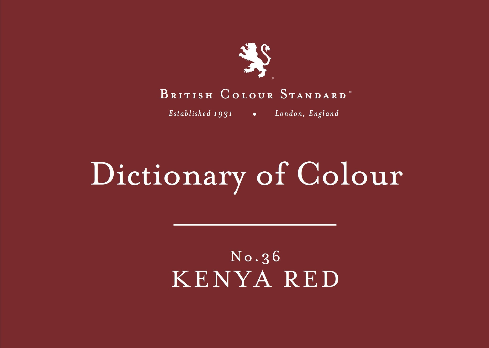 BRITISH COLOUR STANDARD - Kenya Red No. 36