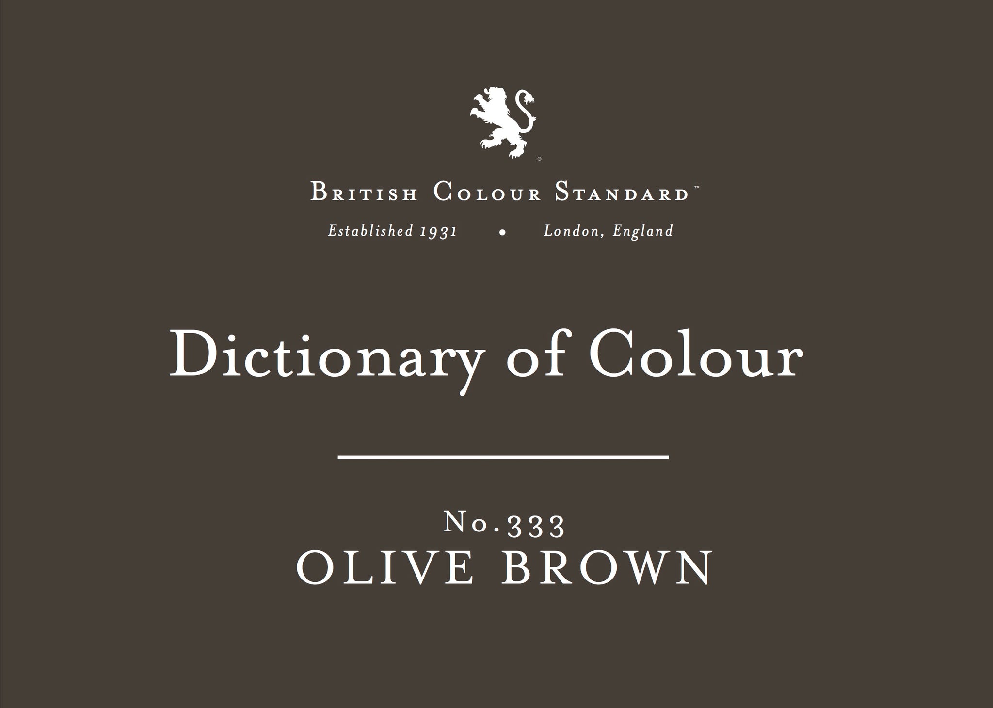 BRITISH COLOUR STANDARD - Olive Brown No.333