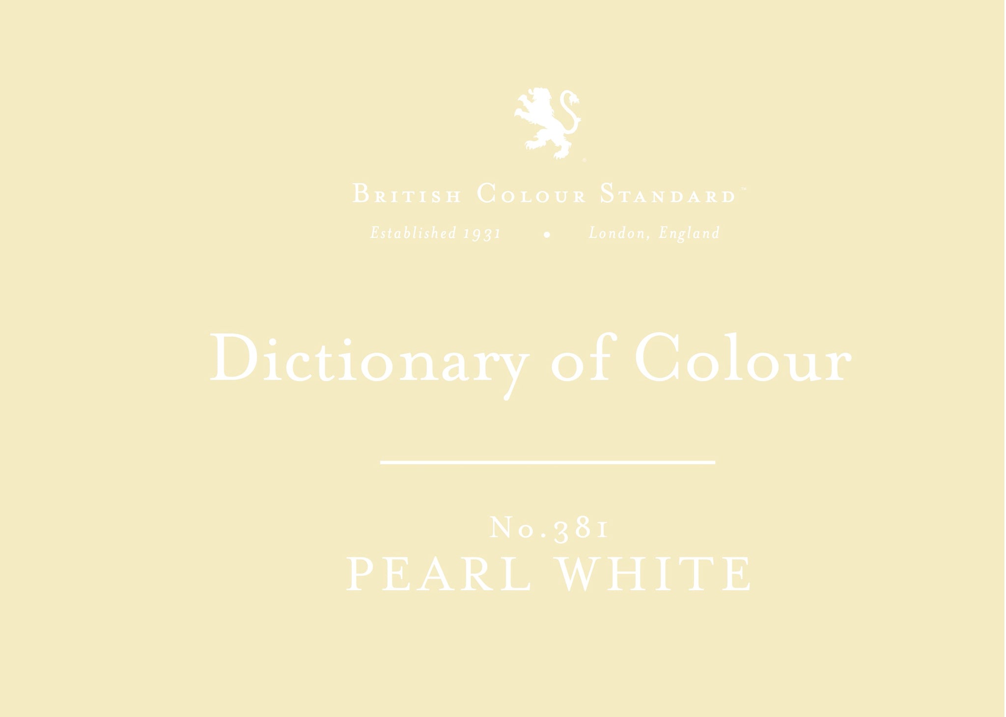 BRITISH COLOUR STANDARD - Pearl White No. 381
