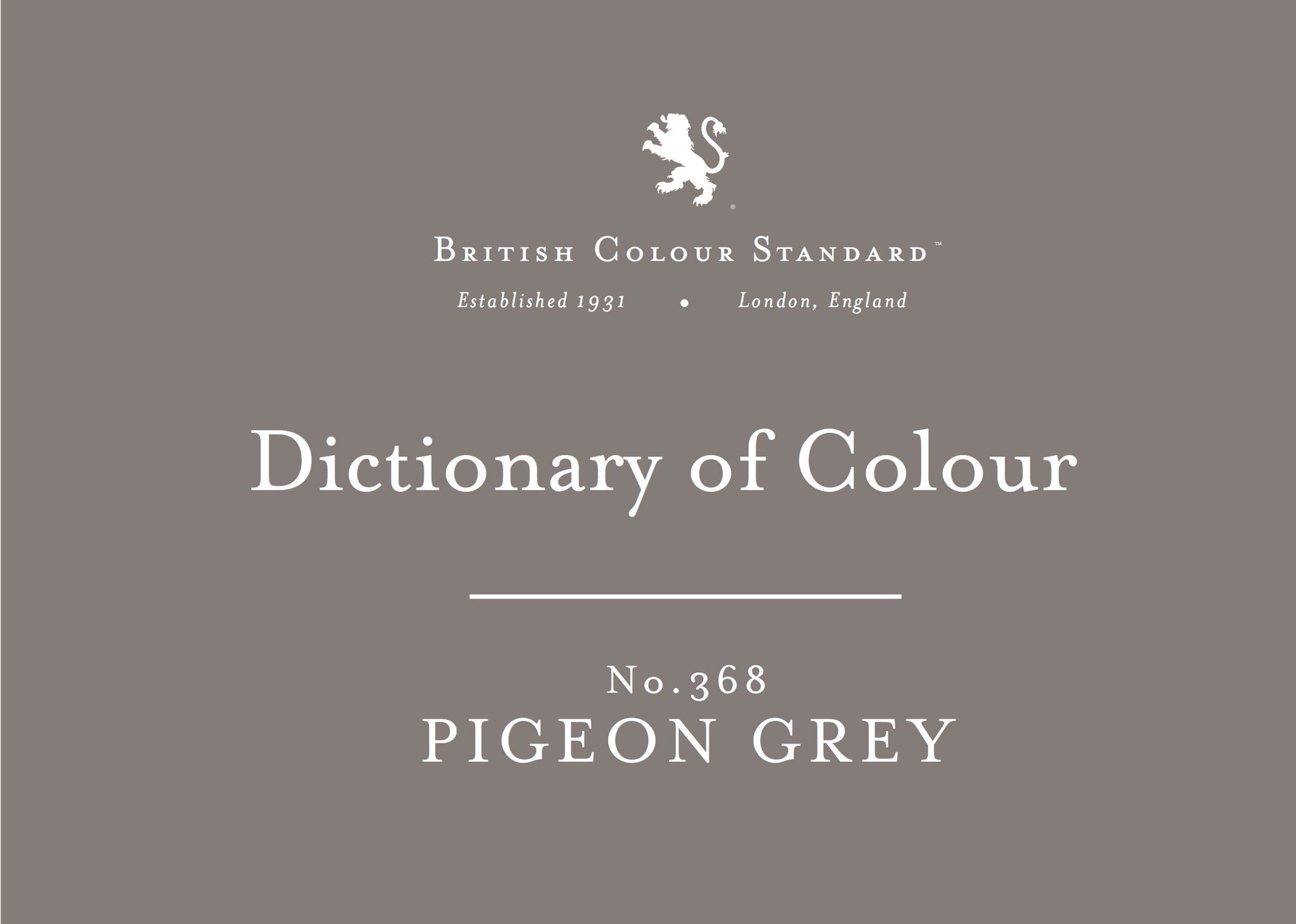 BRITISH COLOUR STANDARD - Pigeon Grey No. 368