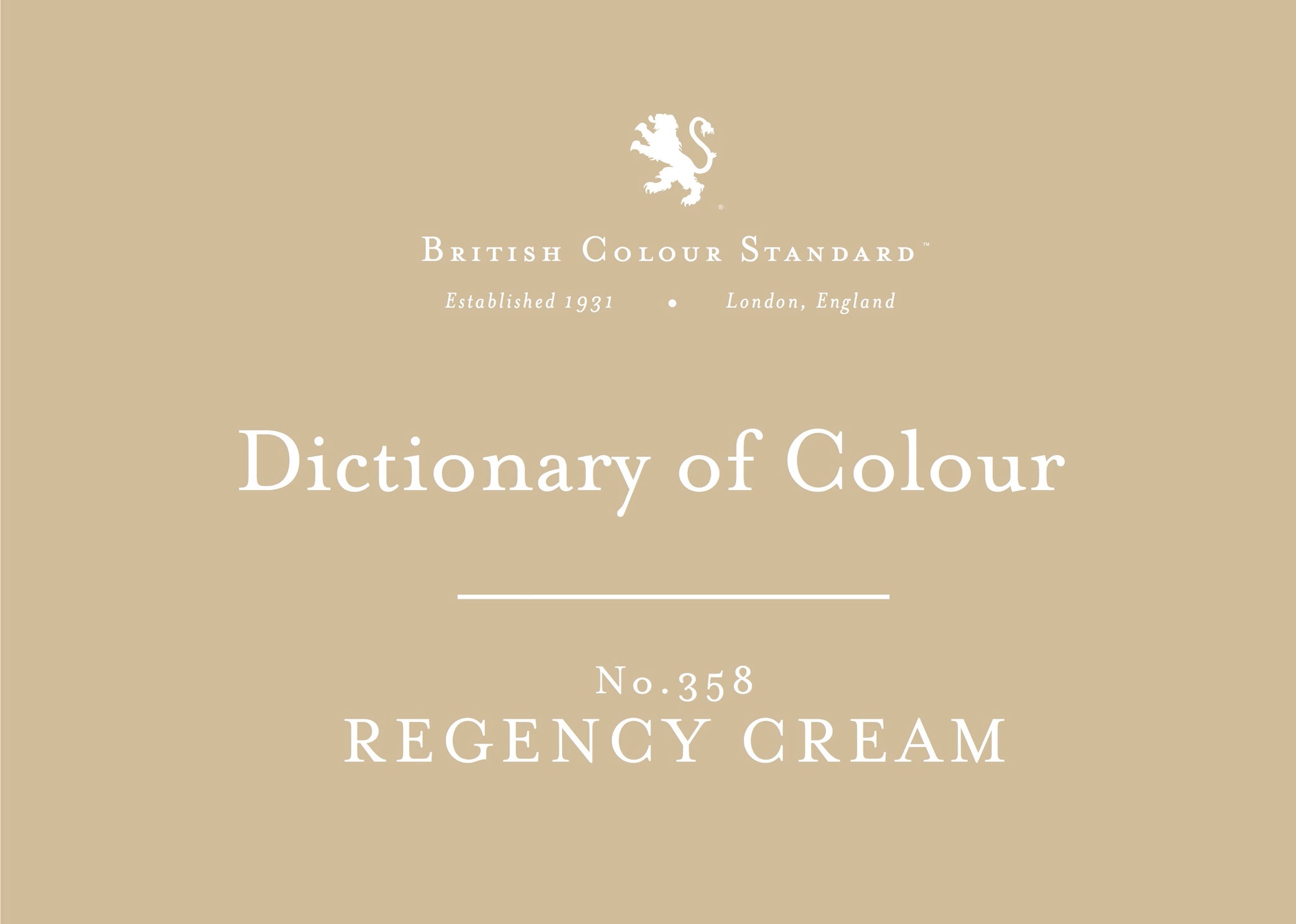 BRITISH COLOUR STANDARD - Regency Cream No. 358