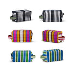 Eco Woven Wash Bag / Small Tote in Jet Black and Grass