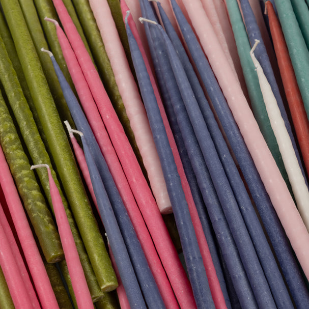 Thin Taper Candles - Beryl Green