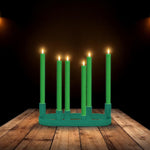 NEW! Oval Metal Candelabra in Beryl Green