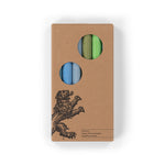 BRITISH COLOUR STANDARD - Mixed Set of 6, Cool Rainbow Eco Dinner Candles
