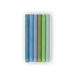BRITISH COLOUR STANDARD - Mixed Set of 6, Cool Rainbow Eco Dinner Candles