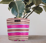 Eco Woven Plant Pot Cover Set of 3 - Neyron Pink, Pompadour & Pearl