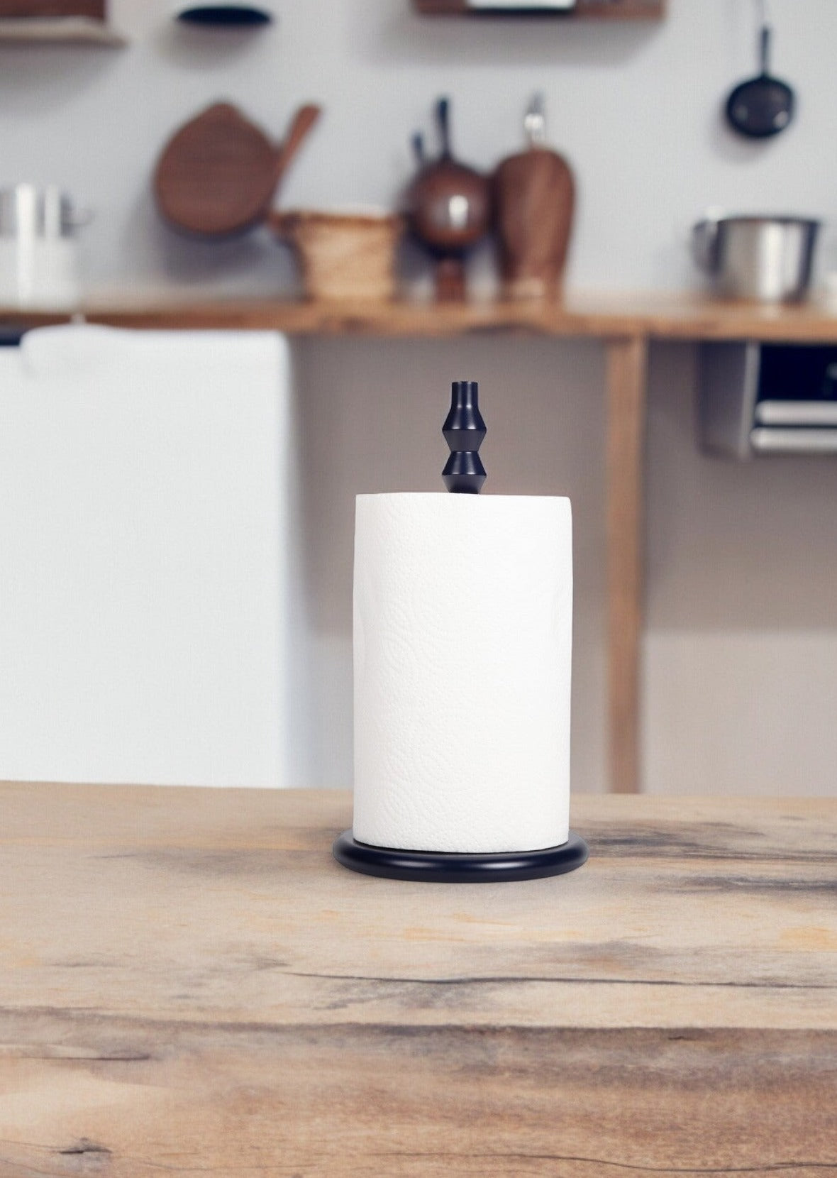 Wooden Kitchen Roll Holder in Midnight Blue