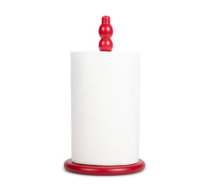 Wooden Kitchen Roll Holder in Chilli Red