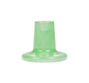 Glass Candleholder in Malachite Green