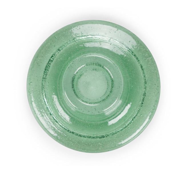 Glass Candleholder in Jade Green