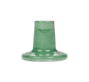 Glass Candleholder in Jade Green