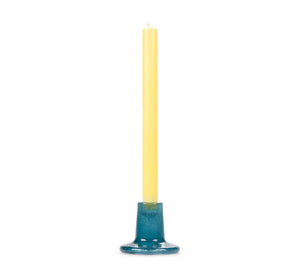 Glass Candleholder in Mineral Blue