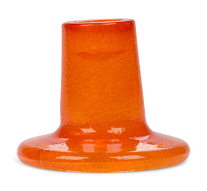 Glass Candleholder in Spanish Orange