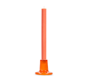 Glass Candleholder in Spanish Orange