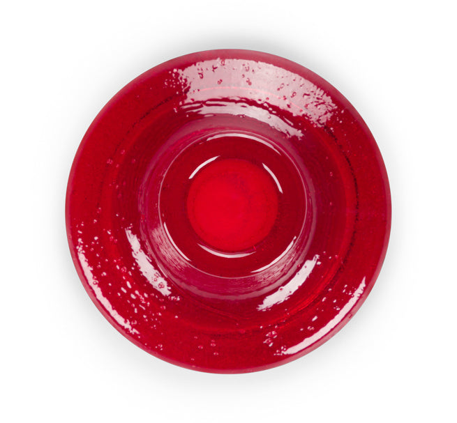 Glass Candleholder in Guardsman Red