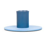 Small 4cm Two-Tone Nanking Blue & Midnight Blue Metal Candleholder