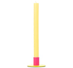 Small 4cm Two-Tone Sulphur & Neyron Pink Metal Candleholder