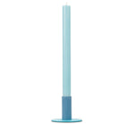 Tall 6cm Two-Tone Pompadour & Powder Blue Metal Candleholder