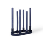 Oval Metal Candelabra in Midnight Blue