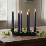 Oval Metal Candelabra in Midnight Blue