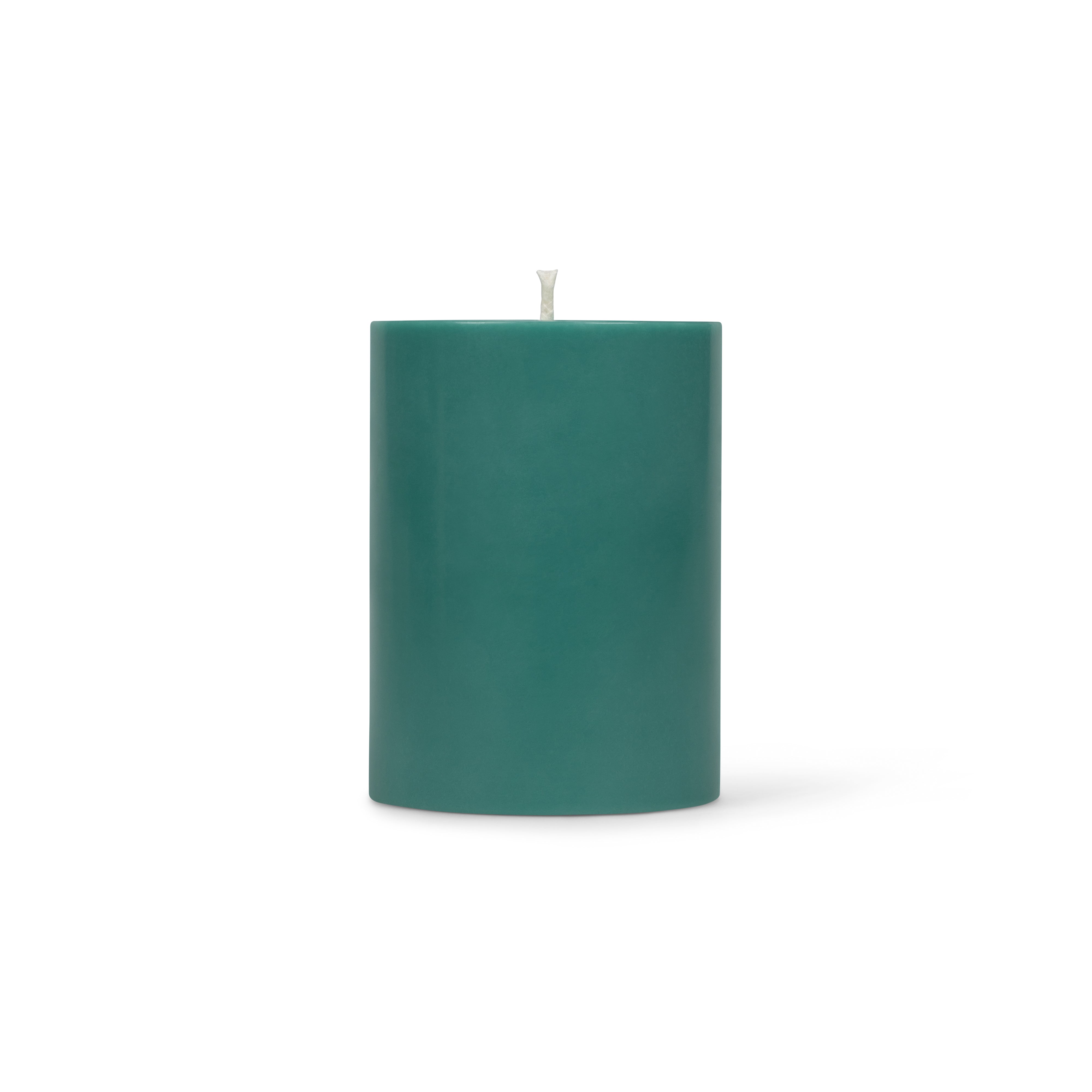 10cm Small SOLID Beryl Green Pillar Candle