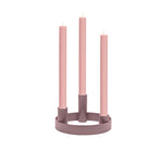 NEW! Round Metal Candelabra in Old Rose