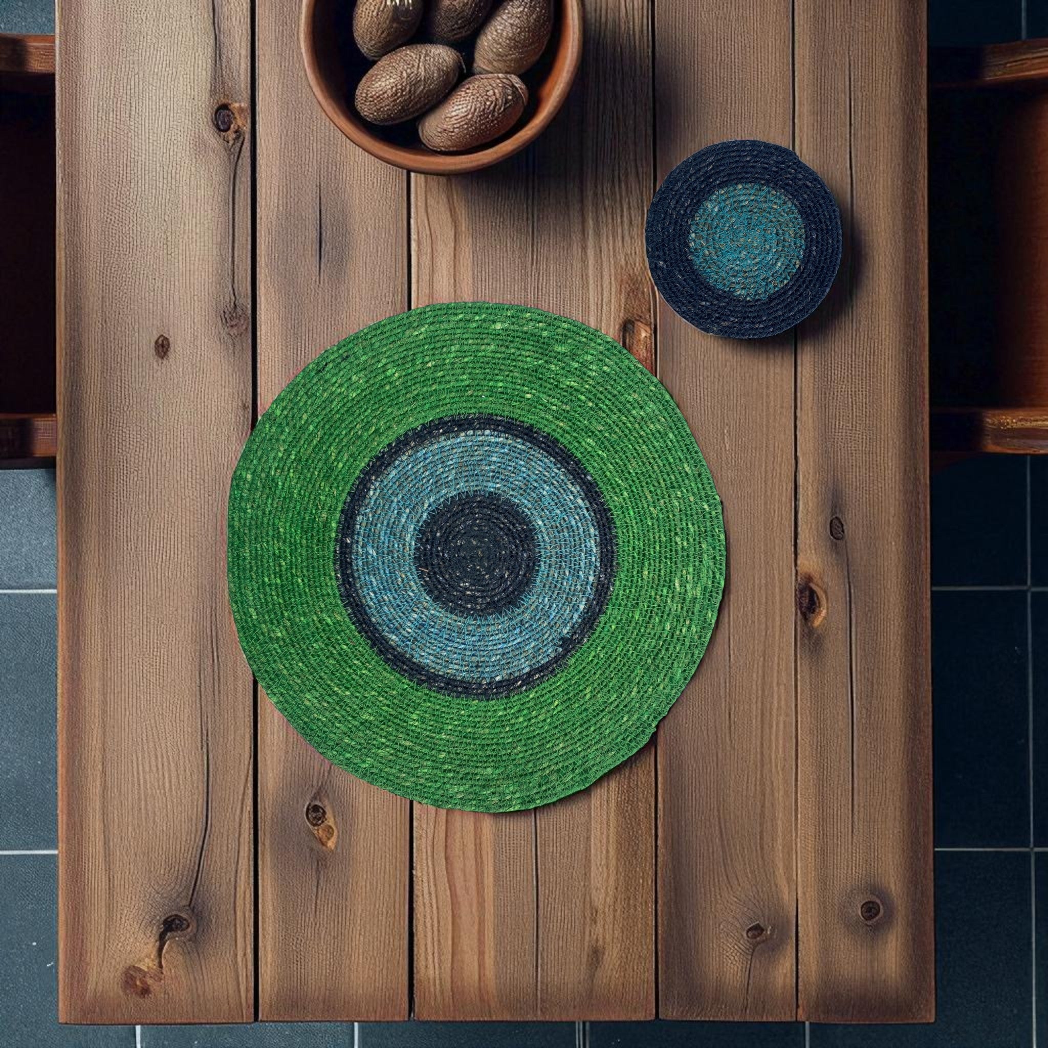 Seagrass Placemat - Beryl Green / Midnight Blue