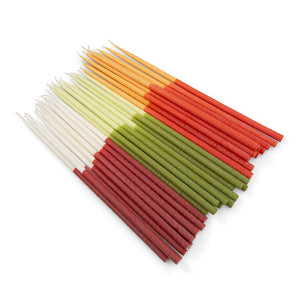 Thin Taper Candles - Two-Tone in Guardsman Red and Pearl