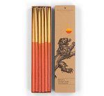 Thin Taper Candles - Two-Tone in Saffron and Rust