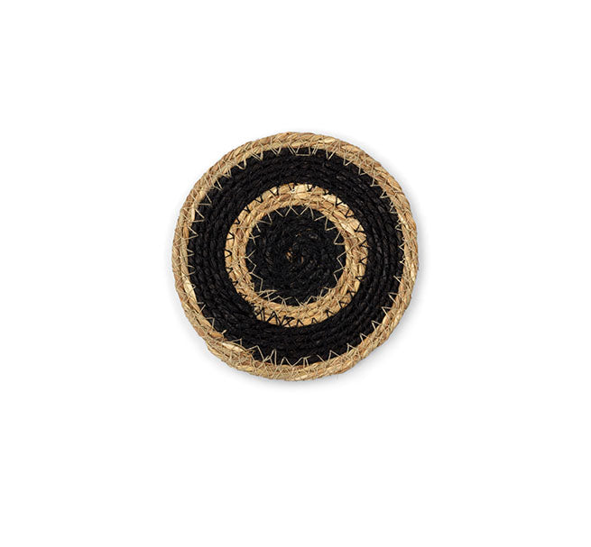 Seagrass Coaster - Jet Black / Natural