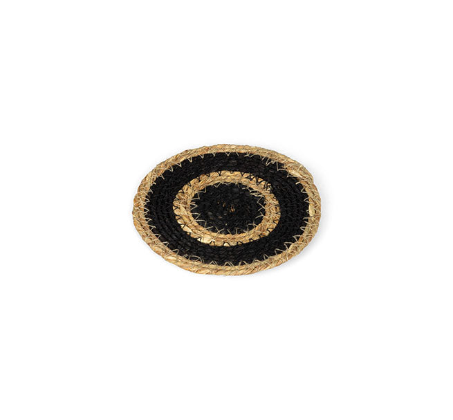 Seagrass Coaster - Jet Black / Natural