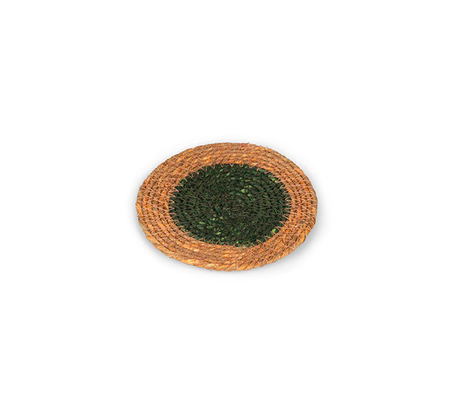 Seagrass Coaster - Olive / Old Rose