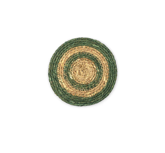 Seagrass Coaster - Olive Green / Natural