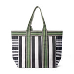 Eco Woven Shopper / Beach Bag in Jet and Grass Green