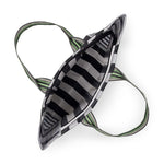 Eco Woven Shopper / Beach Bag in Jet and Grass Green