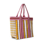 Eco Woven Shopper / Beach Bag in Indian Yellow and Magenta