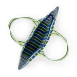 Eco Woven Shopper / Beach Bag in Medici Blue and Grass Green