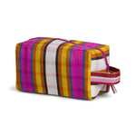 Eco Woven Wash Bag / Small Tote in Indian Yellow and Magenta