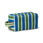Eco Woven Wash Bag / Small Tote in Medici Blue and Grass Green