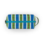 Eco Woven Wash Bag / Small Tote in Medici Blue and Grass Green