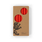 BRITISH COLOUR STANDARD - Poppy Red Eco Dinner Candles, Set of 6